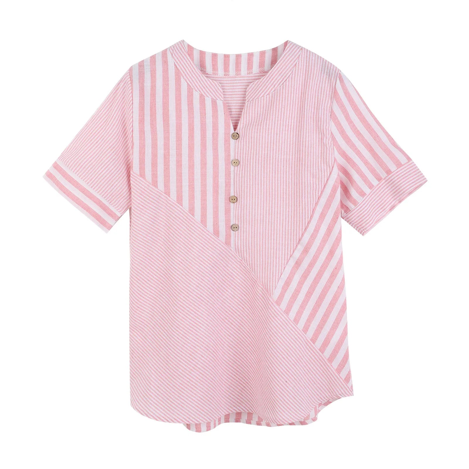 Chique Gestreepte Katoenen Blouse - 45% SALE